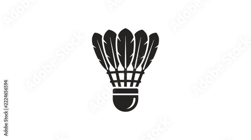Badminton Shuttlecock Icon Silhouette - Black and White Vector Graphic