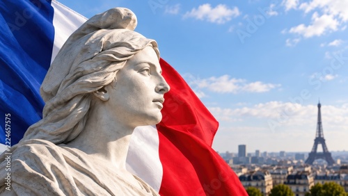 Marianne et drapeau français pour l'élection présidentielle 2027