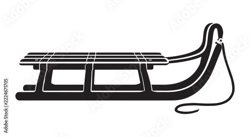 Classic Wooden Sled for Winter Recreation and Snow Activities