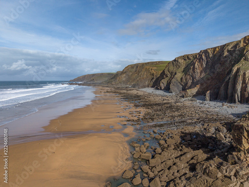 October sunny day on North West Cornish beach