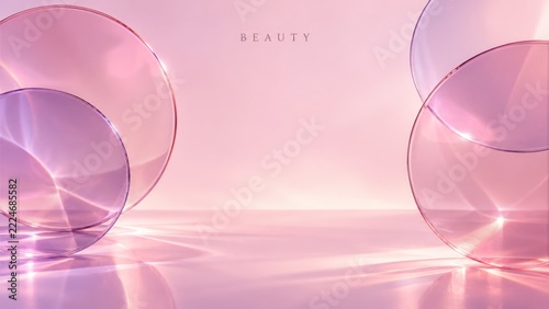 Overlapping Pink and Purple Glass Discs on a Soft Gradient Background
