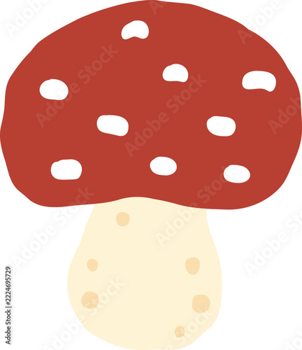 cute hand drawn mushroom vegetable food vector cartoon illustration