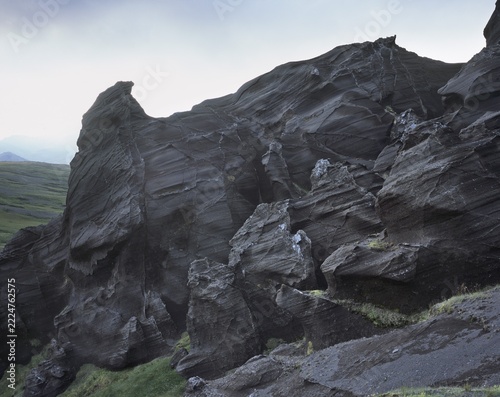 Volcanic tuff formations at Mt. Horn, Snaefellsness Peninsula, Iceland
