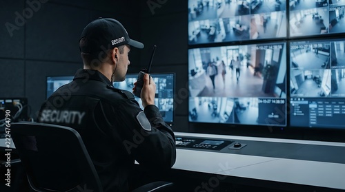 Security Surveillance Officer Monitoring