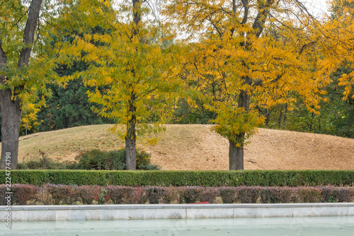 Autumn Landscape of South Park in city of Sofia, Bulgaria