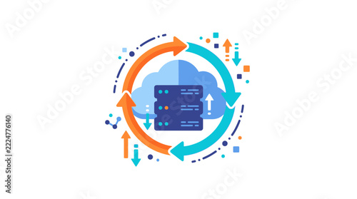 Cloud Computing Server Network Infrastructure Big Data Hosting Concept
