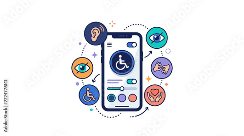 Accessibility and Disability Inclusion Public Facility Sign Vector Art