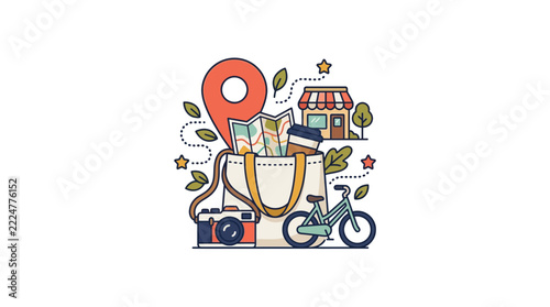 Travel Like a Local Authentic Tourism Culture Exploration Journey Concept