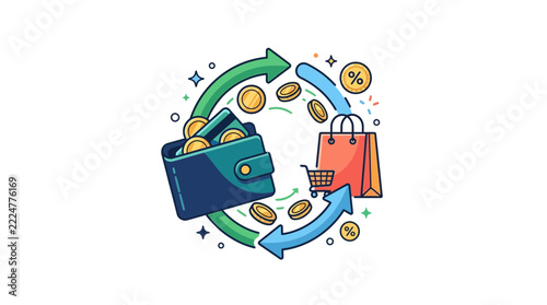 Cashback Reward Program Mobile Loyalty Discount Financial Bonus Concept