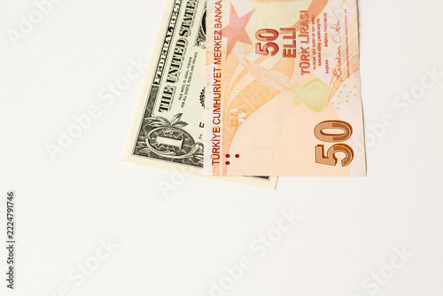 In Turkey, a single US dollar is fifty Turkish liras today on 2026.Concept of high inflation