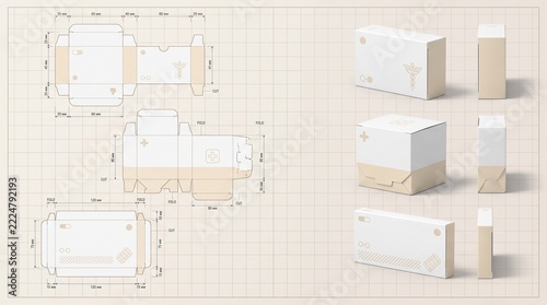 Medical Box Dielines and 3D Packaging Mockups for Pharmaceuticals