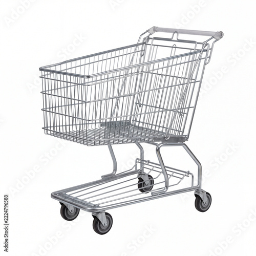 Empty Metal Shopping Cart for Black Friday Event 1.