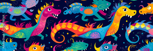 Cute Colorful Chinese Dragon Image
