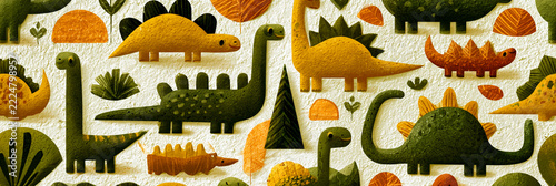 Cute Dinosaur Seamless Pattern