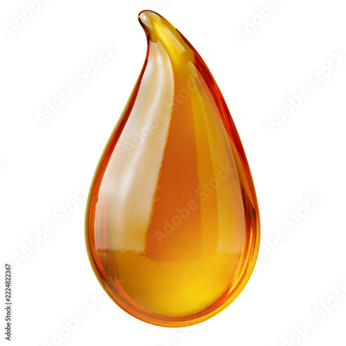 Golden honey drop glossy liquid amber blob pure serum oil splash realistic element isolated on white layer transparent png background evoking pure fresh joyful feeling