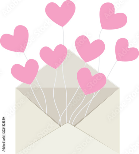 Heart Balloon Envelope, valentine's day
