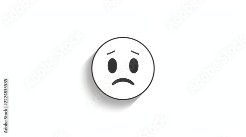 Sad face emoji icon isolated on transparent background for digital