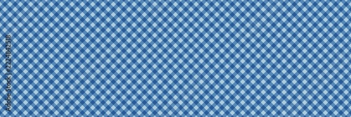 Seamless blue gingham plaid pattern background for picnic tablecloth, fabric design, and wallpaper.