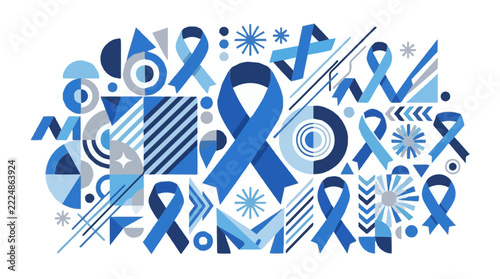 Prostate Cancer Awareness Month Geometric Vector Pattern Background