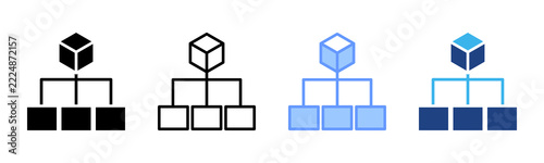 Organizational Design icon set multiple style collection