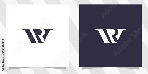 letter wr rw logo design