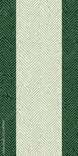 Sage Green and Cream Chevron Pattern with Dark Green Borders Created with Generative AI Technology AI Generative
