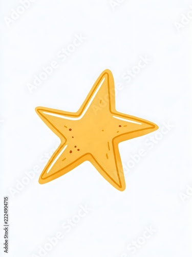 Hand Drawn Style Gold Star Illustration