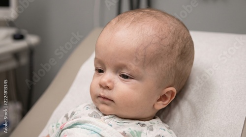 Infant with Hydrocephalus Showing Enlarged Head Circumference