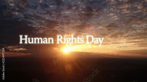 Inspiring Sunset Horizon Background for Human Rights Day Celebrating Global Freedom Equality and Justice