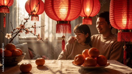 Lunar New Year Family Gathering With Lanterns