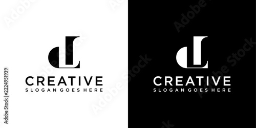 DL or LD initial letter logo design vector