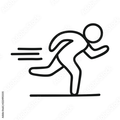 Outline man running icon.