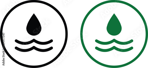 Water drop icon featuring fluid symbols for environmental