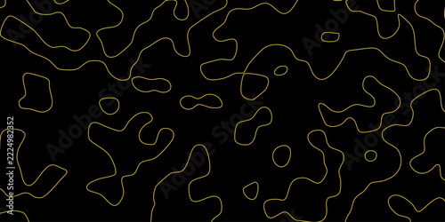 Golden abstract lines create a flowing organic pattern on black