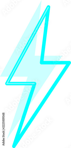 Futuristic Cyan Isometric Lightning Bolt Graphic Element Representing Speed Performance And Innovative Data Transmission Business