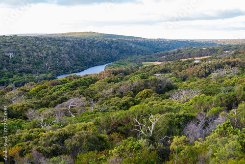 Overlooking the Margaret river mouth in Western Australia, around sunset.