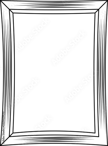 Vintage doodle sketch blank picture frame illustration