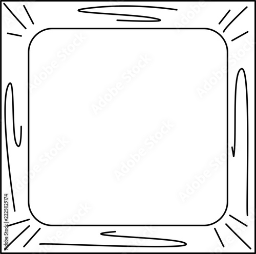 Vintage doodle sketch picture frame illustration