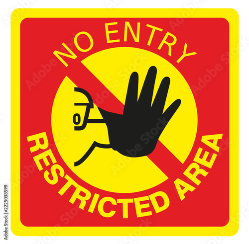 No Entry Restricted Area floor Safety Signs Square