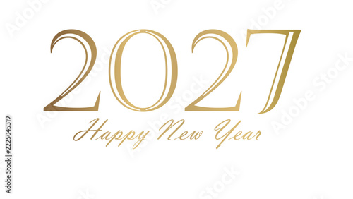Elegant gold 2027 happy new year typography design for festive