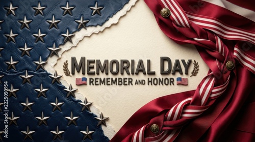 Memorial Day Remember and Honor Patriotic Background