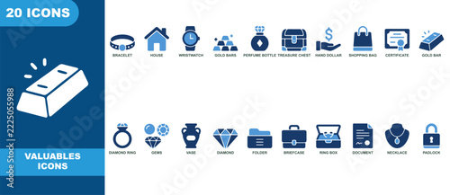 Valuables and Luxury Personal Belongings Security Icon Set