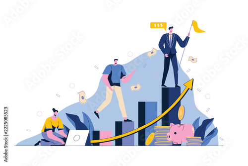 Business Leadership Financial Growth and Career Success Illustration Vector
