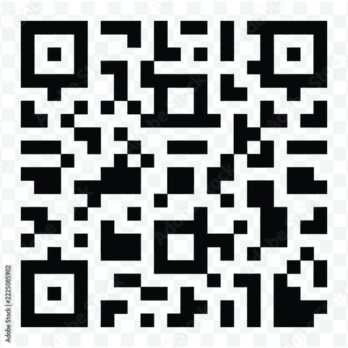 High Contrast QR Code Barcode Icon For Scannable Digital Payments And Secure Data Sharing