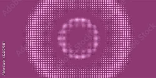 Abstract Purple and Pink Halftone Circle Design Background with Modern Geometric Dotted Pattern