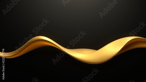 Abstract 3D Audio Waveform Gold 04