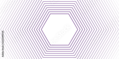 Abstract Pastel Purple Hexagon Outline Pattern on White Background, Minimalist Geometric Symmetrical Line Design