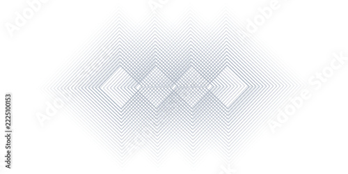 Minimalist Abstract Diamond Line Pattern with Soft Gray Blue Concentric Geometric Shapes on White Background
