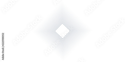 Minimalist Abstract Diamond Line Pattern with Soft Gray Blue Concentric Geometric Shapes on White Background
