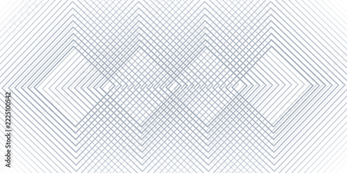 Minimalist Abstract Diamond Line Pattern with Soft Gray Blue Concentric Geometric Shapes on White Background